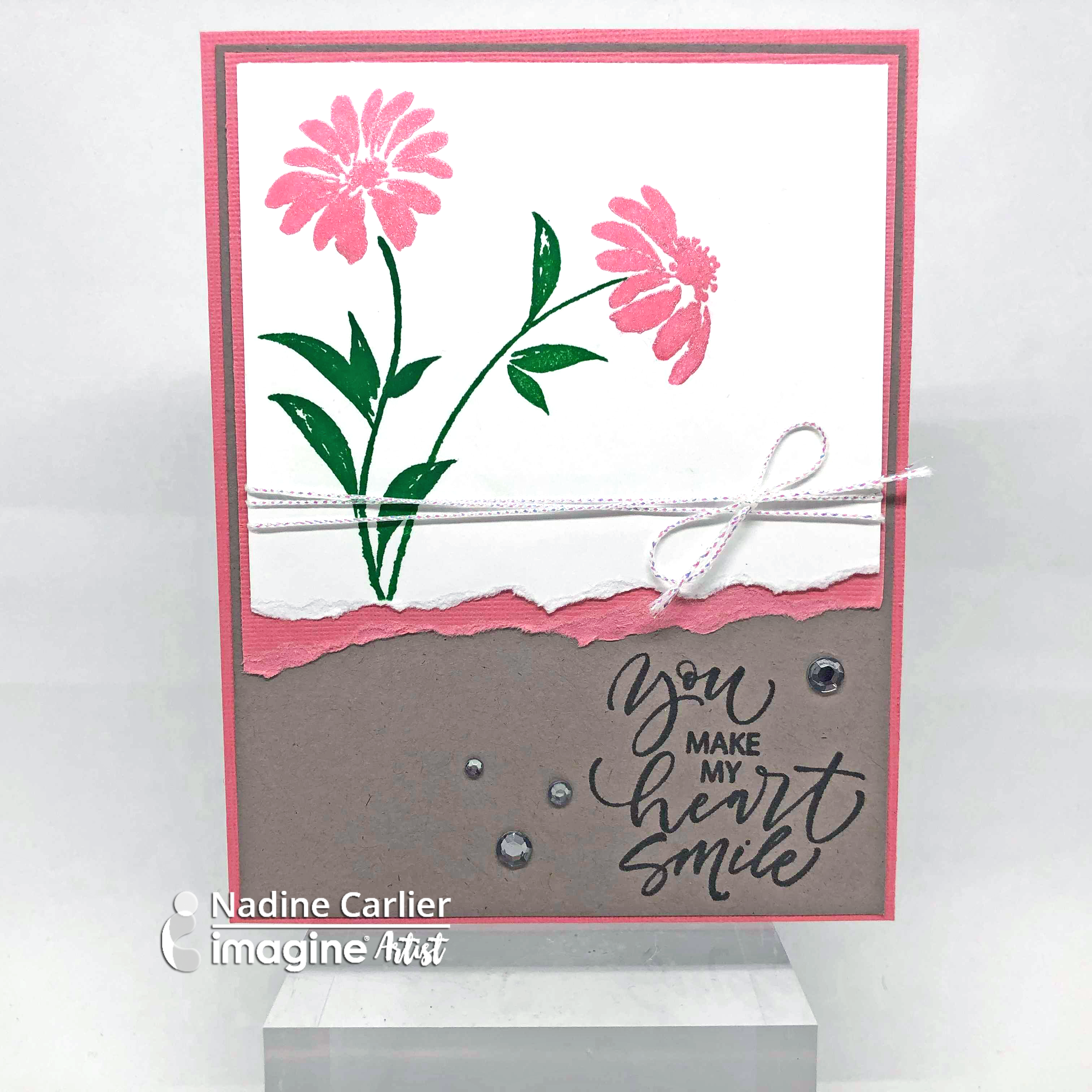 Handmade card featuing coral flowers with the sentiment 